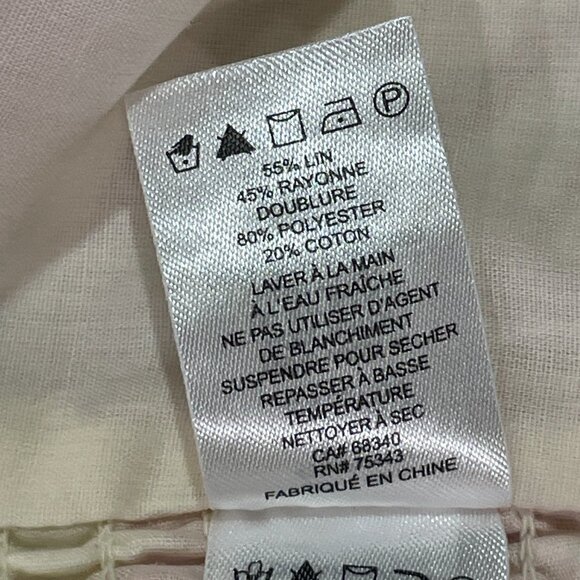 CAROLYN CONSTAS (NWT) 2 Piece Linen Blend Skirt/Crop Top Tropical, Ivory/Red - L - Picture 11 of 12